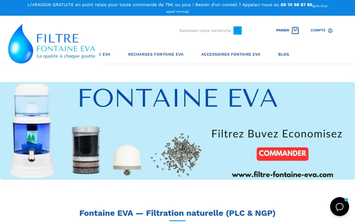 Aperçu — Filtre Fontaine Eva — migration WooCommerce